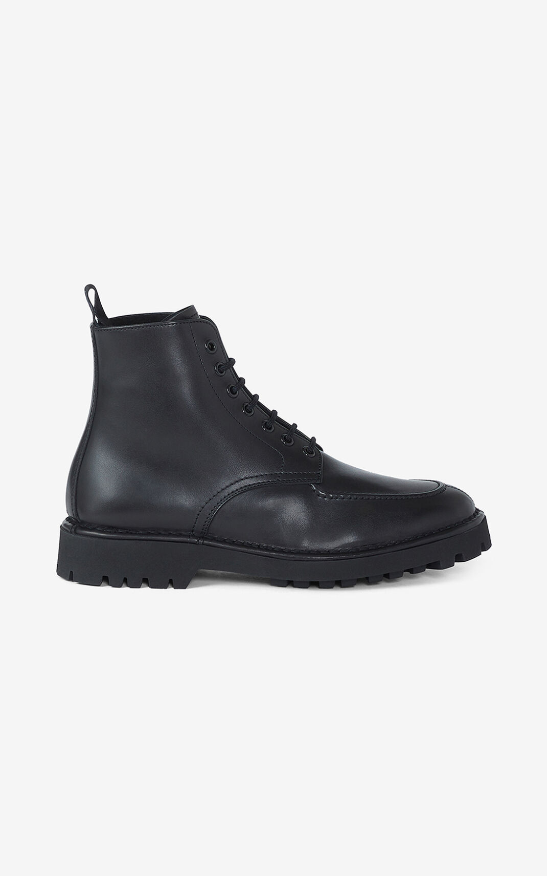 Bottes Kenzo K Mount shearling lined lace up Cuir Homme Noir | ZUON-23157